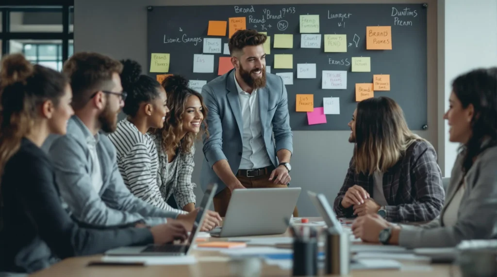 empleados_reunidos_hablando_de_branding