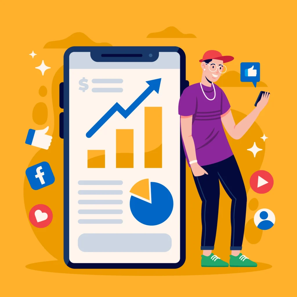 Gráficas con métricas de resultados en una campaña de Facebook Ads