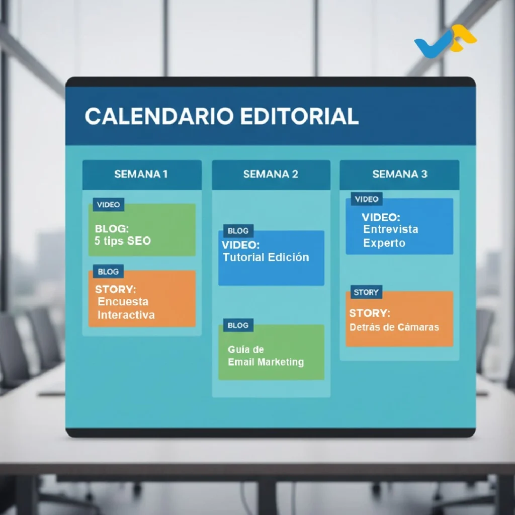 Ejemplo de un Calendario Editorial eficaz para la planificación de una Estrategia de Contenido Digital.