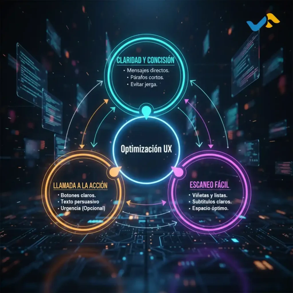 Diagrama del Flujo Rápido de Optimización de Contenido para mejorar la legibilidad y UX.