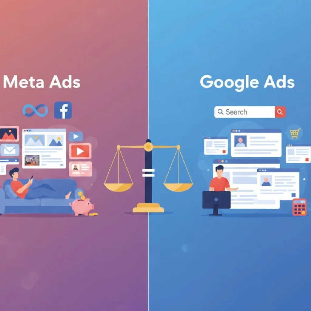 Tabla de Publicidad de Meta vs Google para la recomendación final.