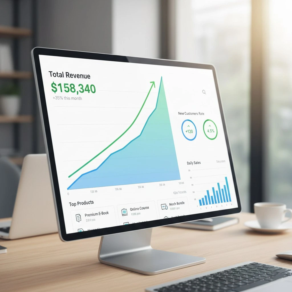 Pantalla de resultados de ventas gracias a una Planificación de Contenidos para Negocios estratégica.