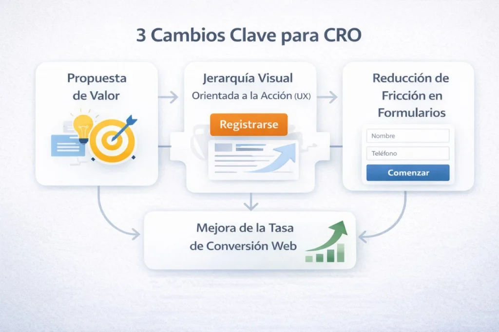 cambios mínimos de CRO en una web