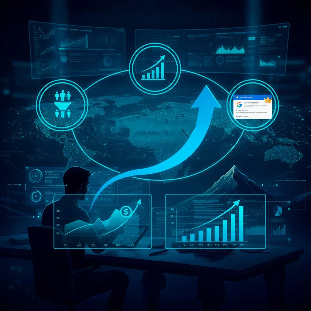 Visualización de crecimiento orgánico, aumento de tráfico cualificado y posicionamiento sólido gracias a una estrategia avanzada de keywords.