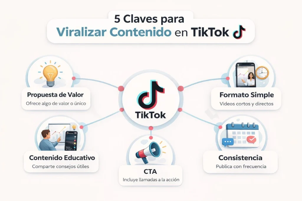 Elementos clave para viralizar en TikTok sin bailar