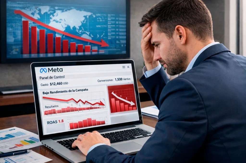 Publicidad en Meta para empresas sin estrategia y campañas Meta Ads rentables mal optimizadas