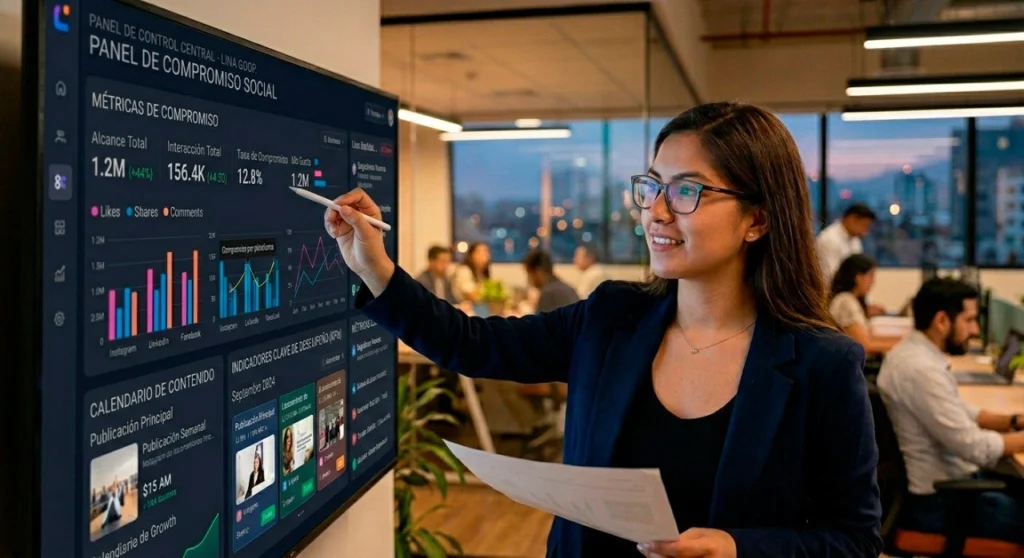 Administración profesional de redes sociales con herramientas de automatización y análisis