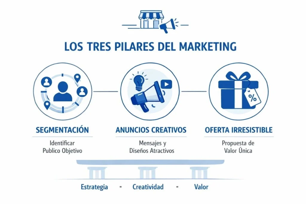 Pilares para vender con Facebook Ads segmentacion creativo oferta