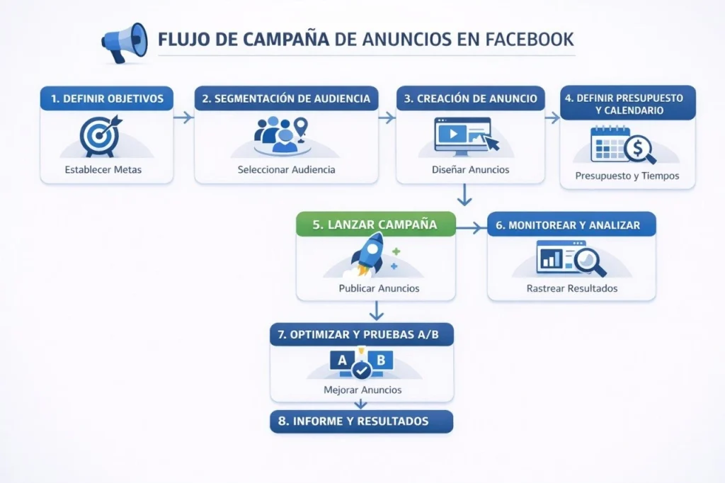 Proceso para crear campañas de ventas con Facebook Ads