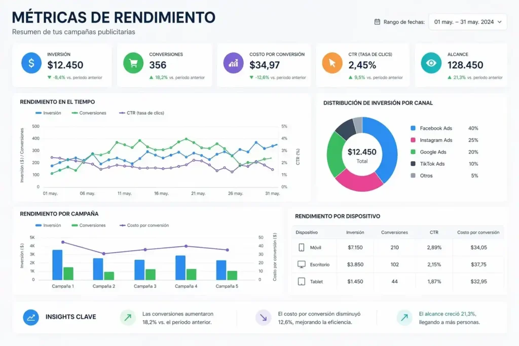 métricas Facebook Ads Perú