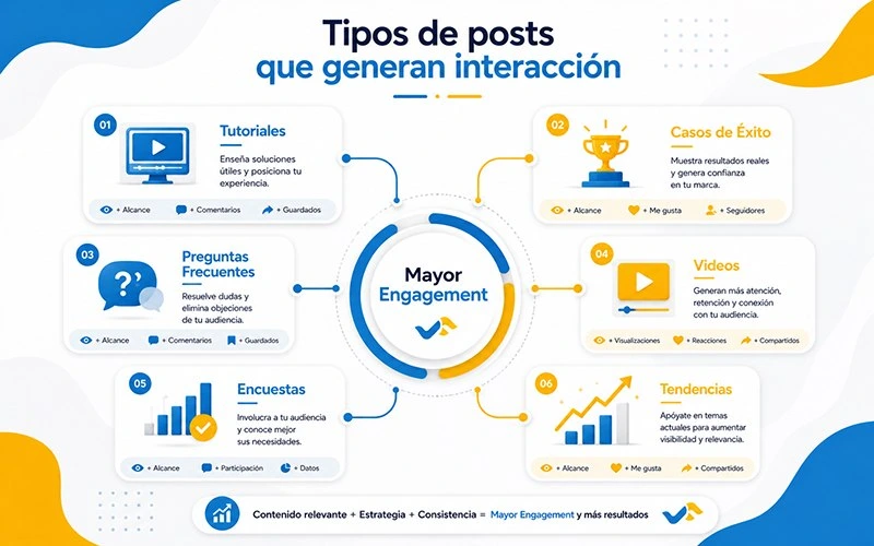 Tipos de publicaciones que generan interacción en redes sociales