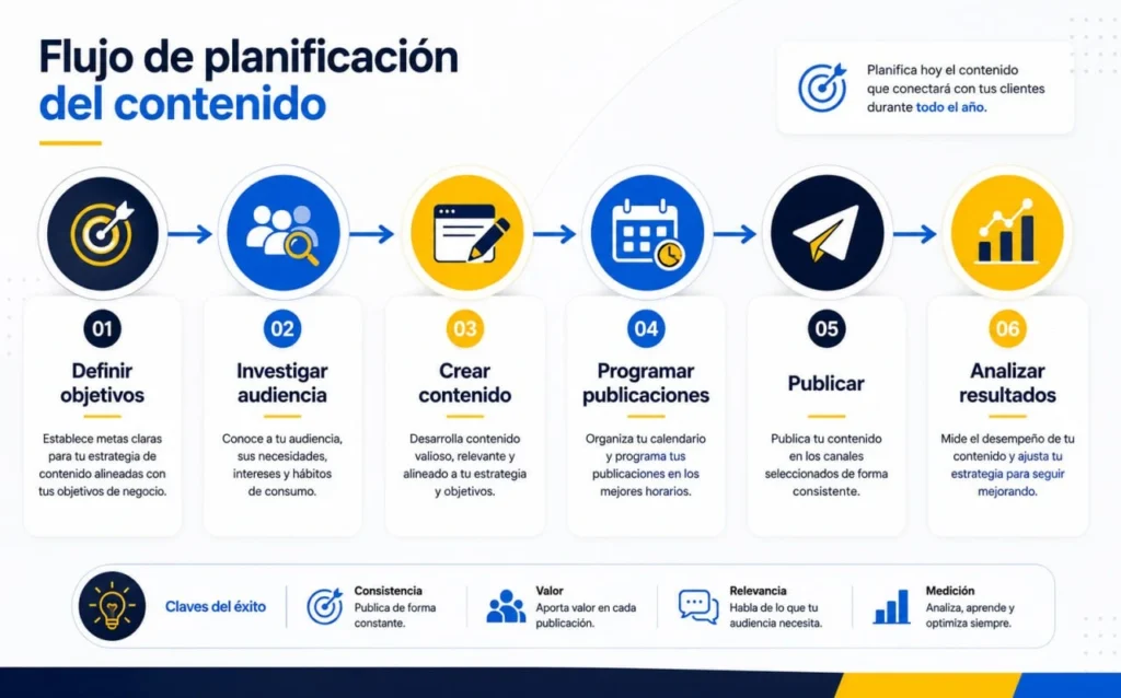Proceso para crear un calendario editorial de redes sociales